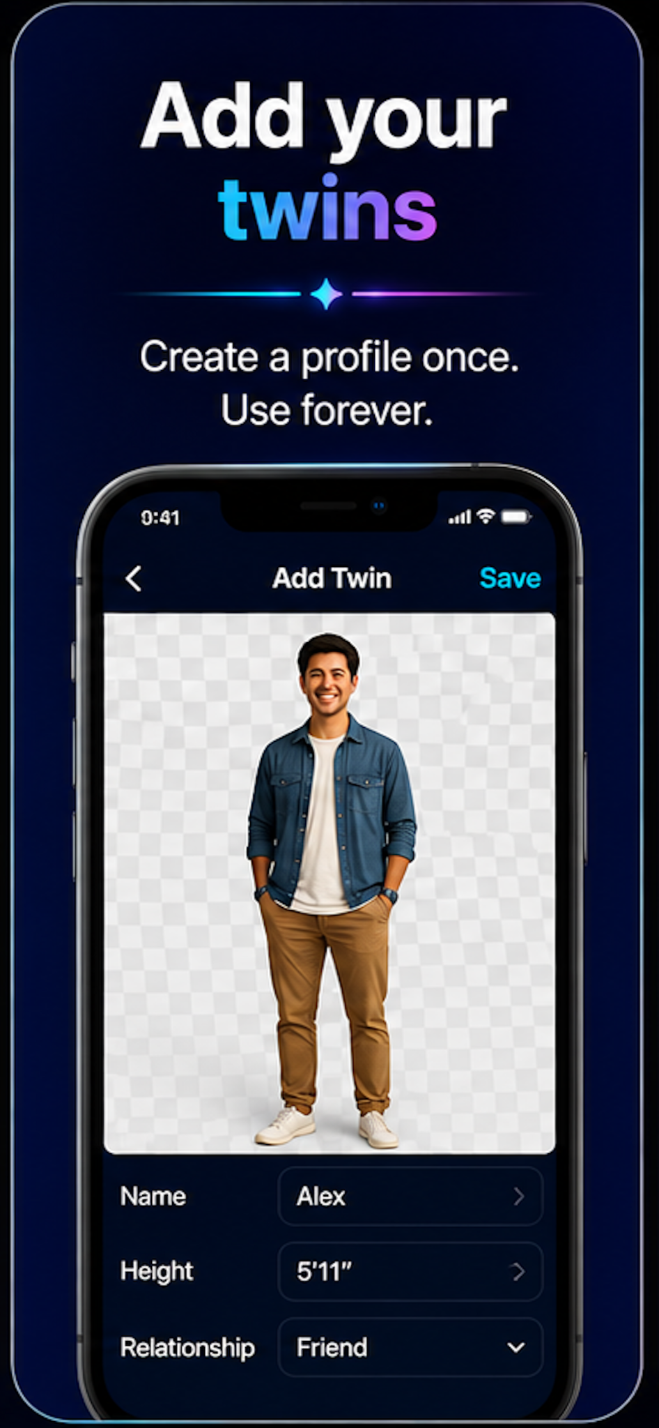 Add your twins screenshot